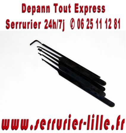 outil de crochetage de serrurier : broches ou pics serrure